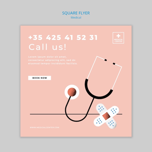 Flat design medical template