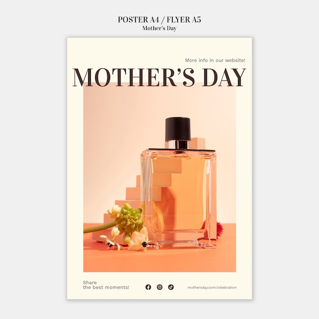 Flat design mother's day  template