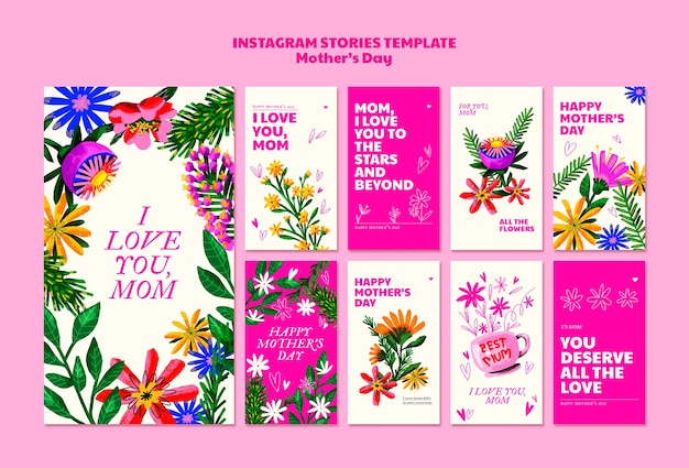 Flat design mothers day template