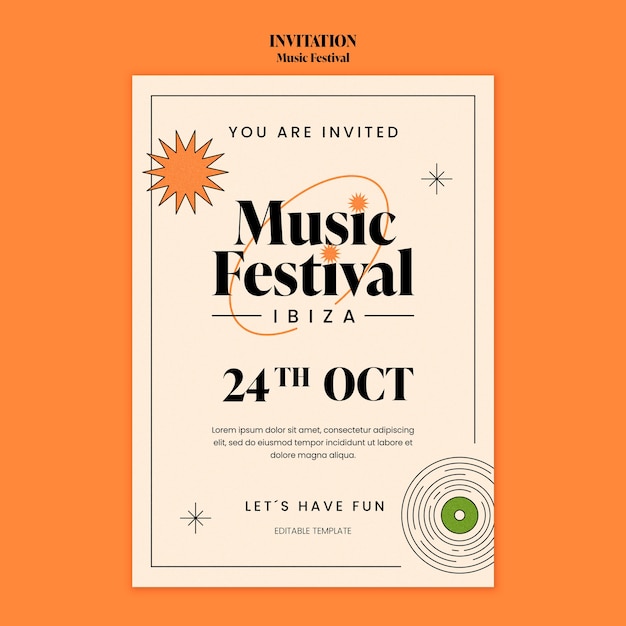 PSD flat design music festival design