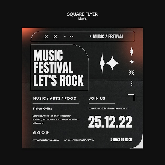 Flat design music template