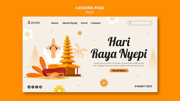 Flat design nyepi template