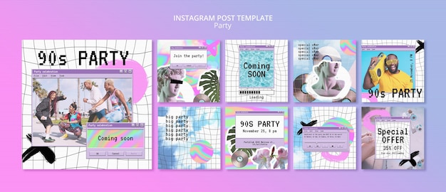 Flat design party template