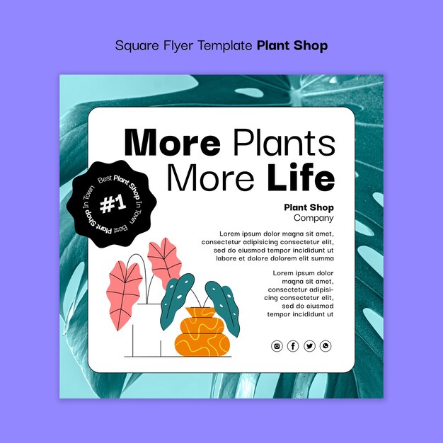 PSD flat design plant shop template