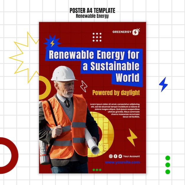 Flat design renewable energy template