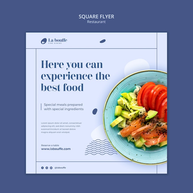 Flat design restaurant food template