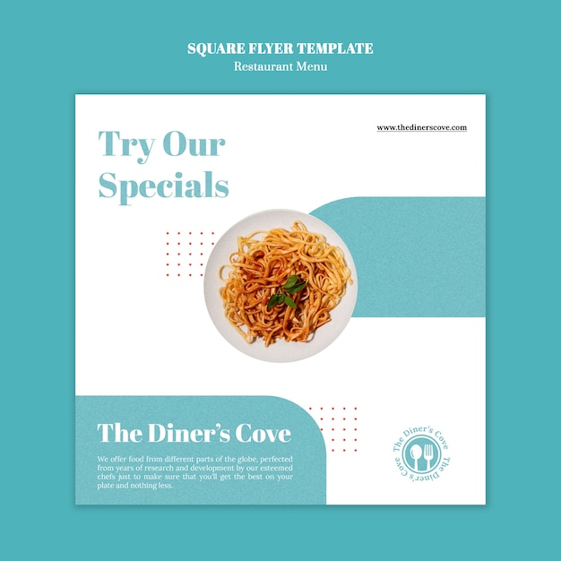 Flat design restaurant menu template