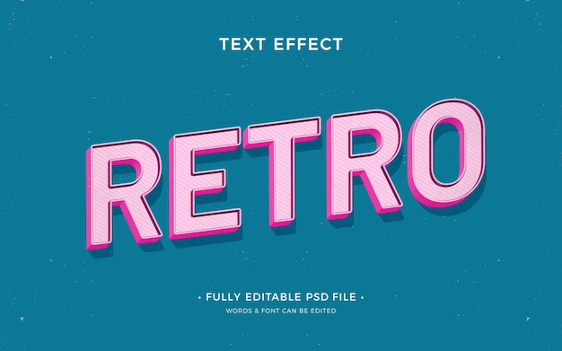 Flat design retro old school text effect