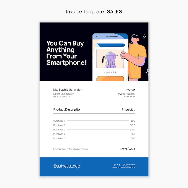 Flat design sales design template