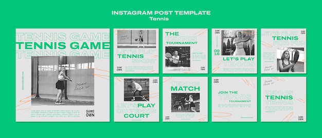 Flat design tennis sport template