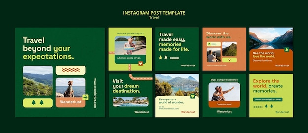 Flat design travel template