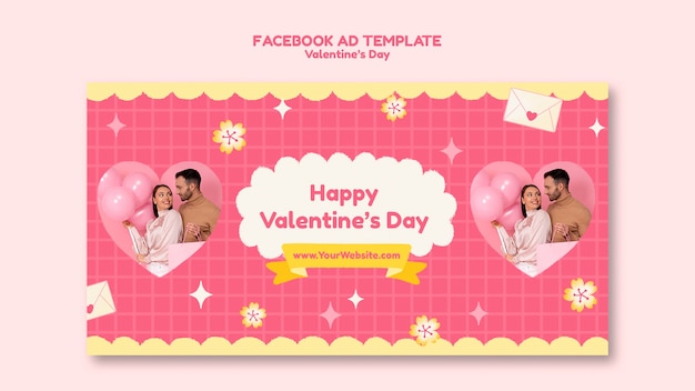 Flat design valentine's day template