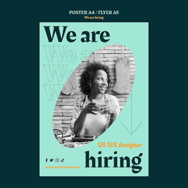 Flat design we are hiring template