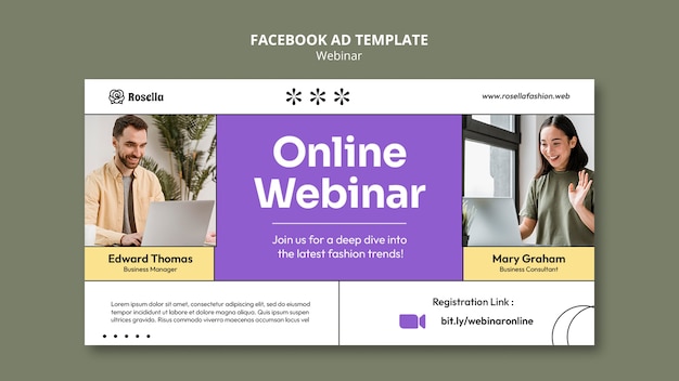 Flat design webinar template