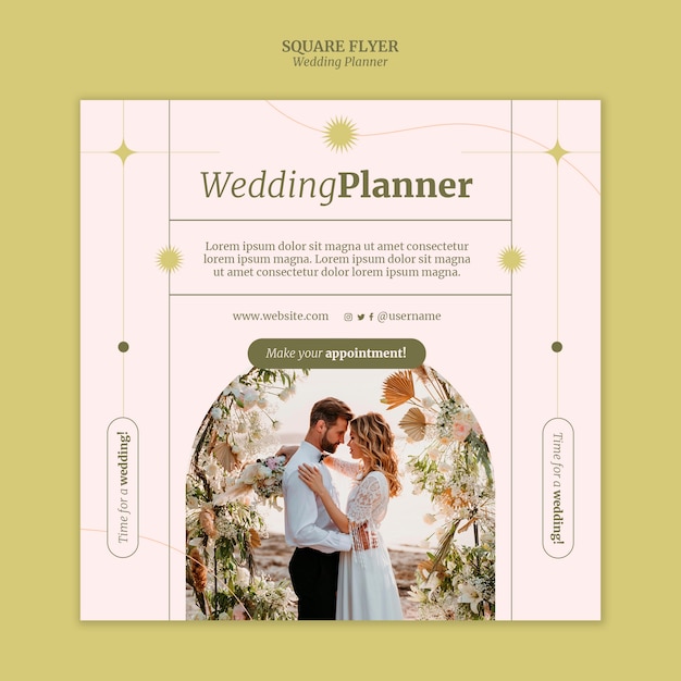 Flat design wedding planner template