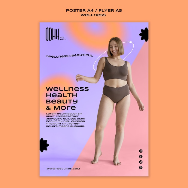 Flat design wellness template