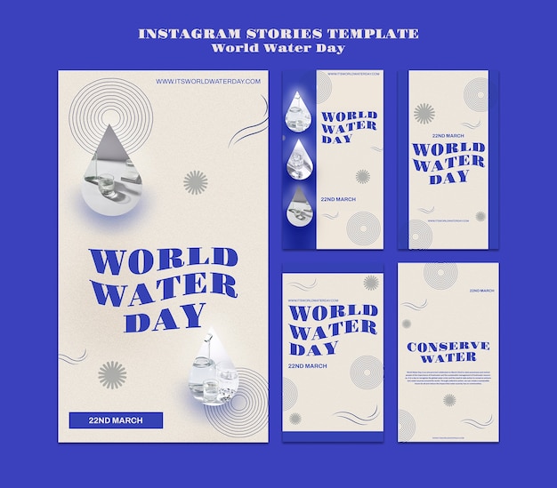 PSD flat design world water day template