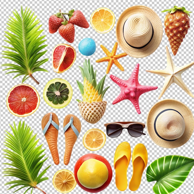 Flat elements collection for summer season celebration