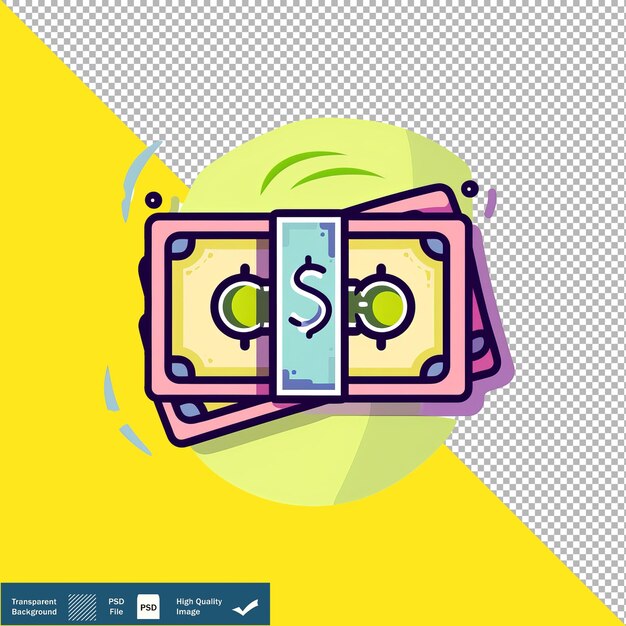 Flat Icon Depicting Money Notes transparent background PNG PSD