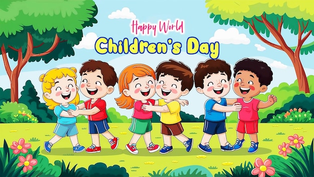 Flat illustration for universal childrens day celebration