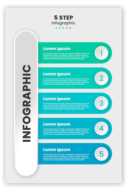 PSD flat infographic design template with 6 steps