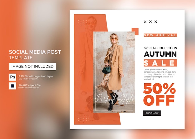 Flat instagram flyer for clothes sale post template Premium PSD