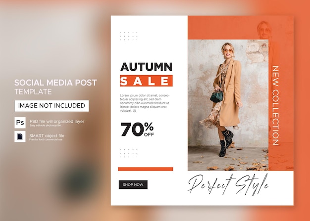 Flat instagram flyer for clothes sale post template Premium PSD