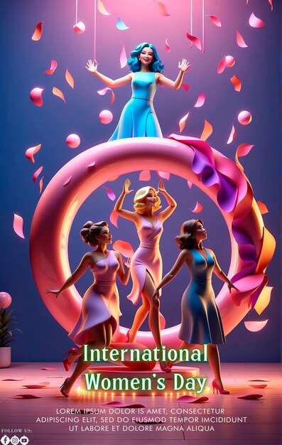 Flat International Womens Day Background