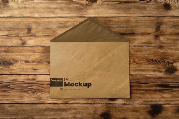 Flat lay of a4 envelope mockup