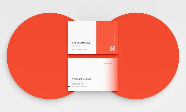 Flat lay of business card mock-up