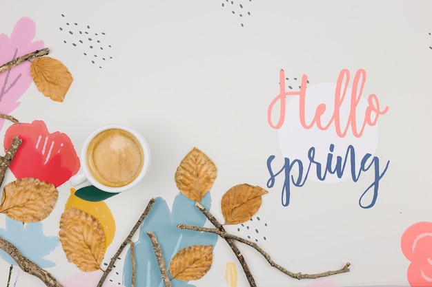 Flat lay copyspace with spring concept