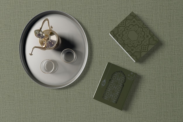 Flat lay ramadan composition mock-up