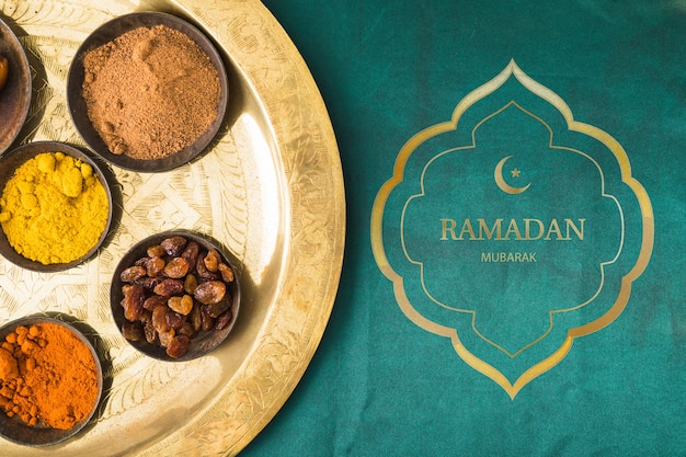 Flat lay ramadan mockup for logo