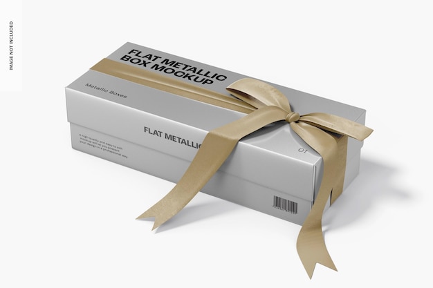 Flat Metallic Box Mockup