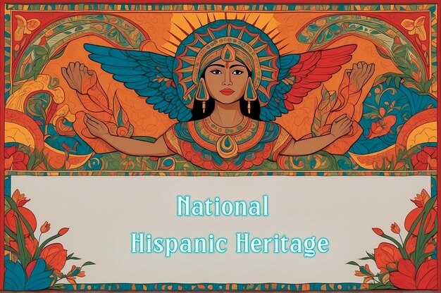 PSD flat national hispanic heritage month background