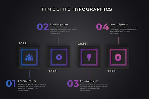 Flat timeline infographic template