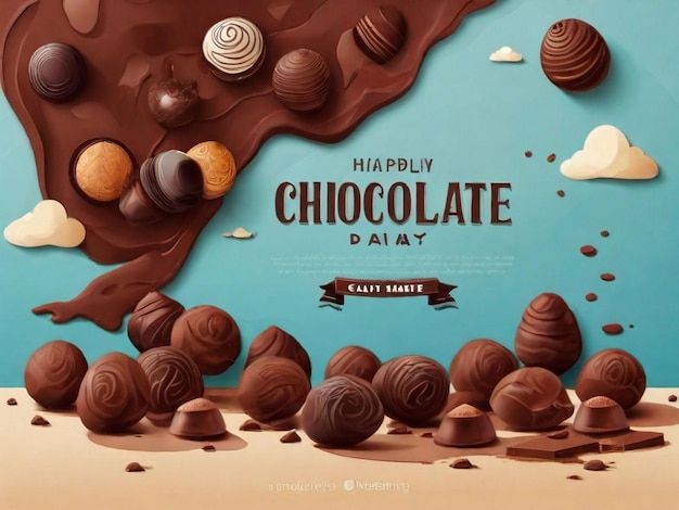 Flat world chocolate day background