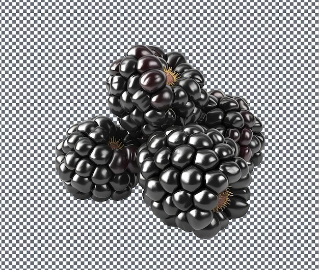 PSD flavorful blackberries isolated on transparent background