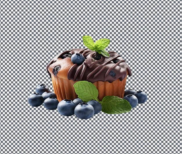 PSD flavorful blueberry muffin chocolate bar isolated on transparent background