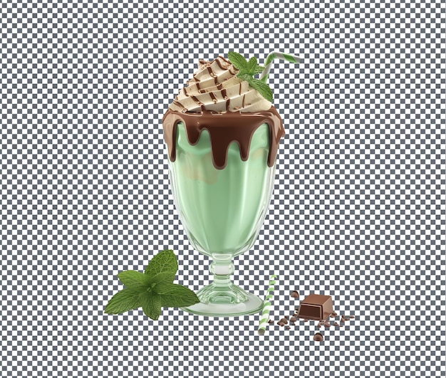 PSD flavorful maio minty chocolate milkshake isolated on transparent background