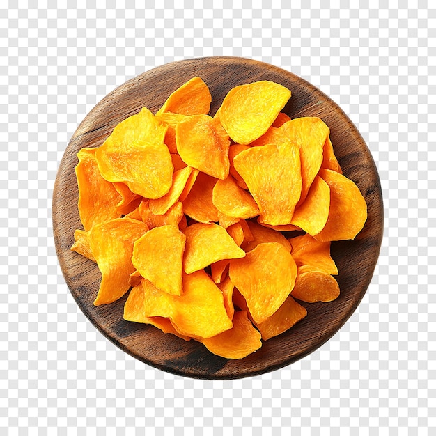 PSD flavorful pumpkin chips isolated on a transparent background for promotional use