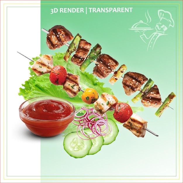 PSD flavors of barbecue sheikh kabab boneless meats chicken curry roasts mutton ribs fresh salad