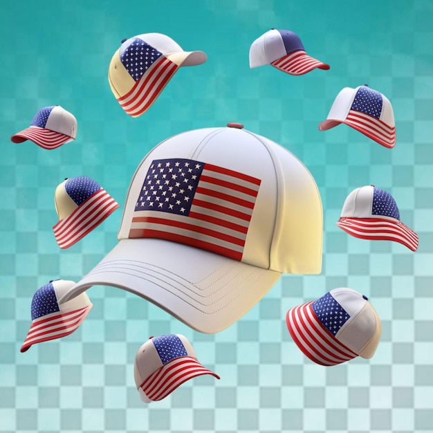 flaying P caps with USA America flag paint premium