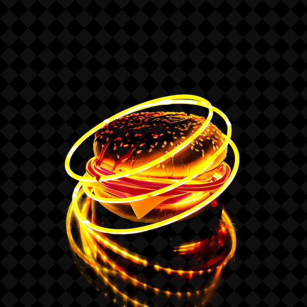 PSD flickering neon circles nebraska runza in a cornhusk inspire png neon food decor y2k collection