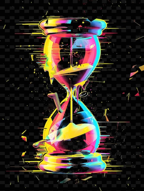 PSD flickering neon hourglasses glitched hourglass texture mater y2k texture shape background decor art