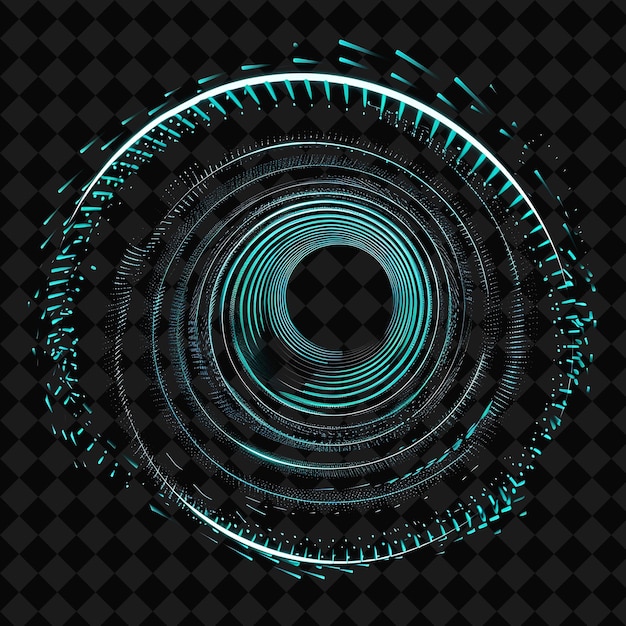 PSD flickering neon wormhole inside a silhouette spiraling tunne png y2k neon space designs