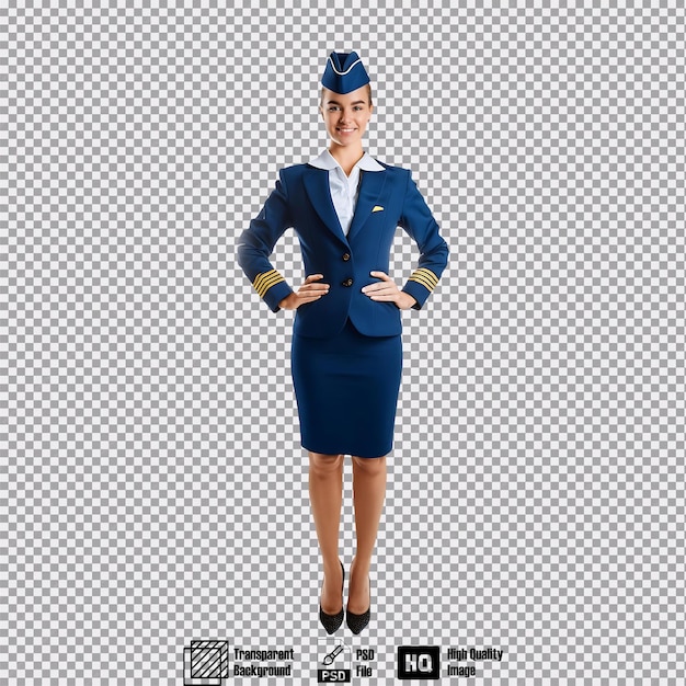 PSD flight attendant in uniform standing and facing forward