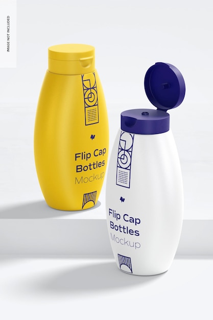 Flip Cap Bottles Mockup