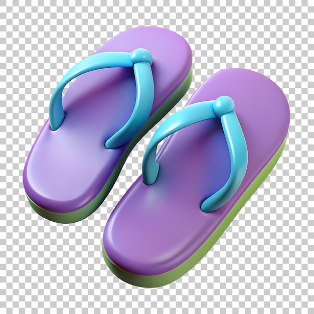 Flip Flops PNG Icon 3D with Transparent Background