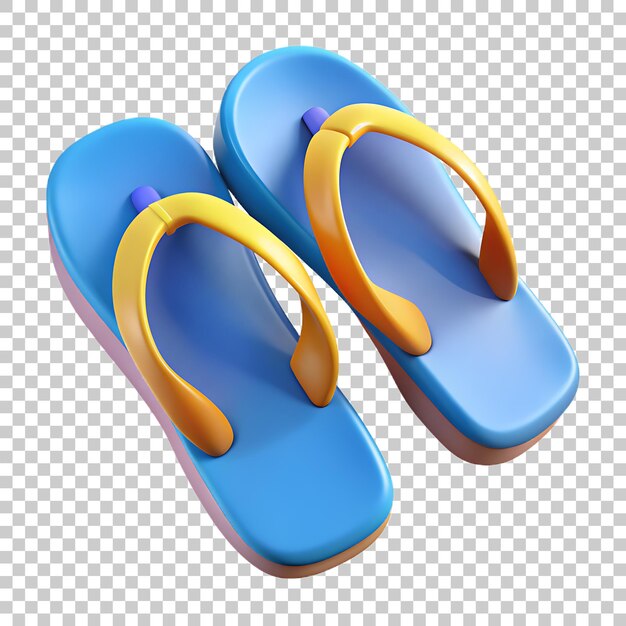 Flip Flops PNG Icon 3D with Transparent Background